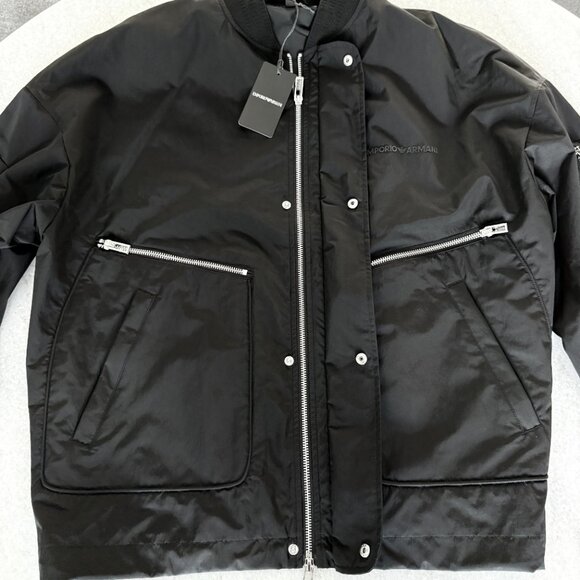EMPORIO ARMANI Mens Black Nylon Blouson Jacket Size 52, NWT $675 - Picture 9 of 16
